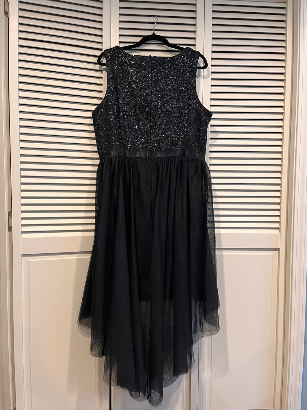 Black Sequin High-Low Little Black Dress (LBD) for Women - Sexy Glam!